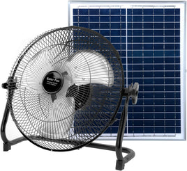 Portable Rechargeable Fan with Solar Panel +  AC Charger